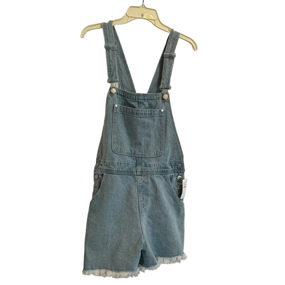 Abound white washed short overalls (L)‎